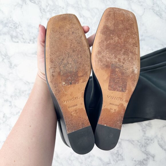 Vince Arlet Leather Over The Knee High Wedge Boots - Picture 6 of 11